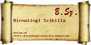 Birnstingl Szibilla névjegykártya
